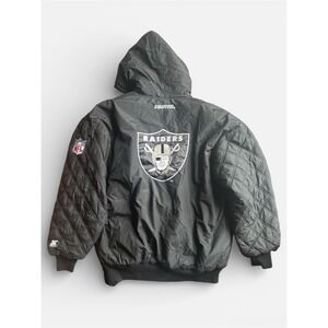 Vintage Oakland LA Las Vegas Raiders Nike Starter Football Jacket XL Quilted